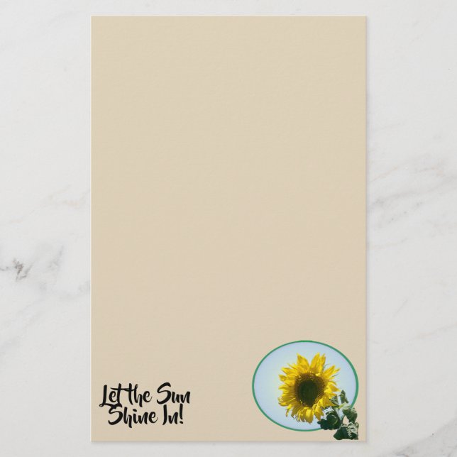 Stationery - Sunflower with Text (Front)