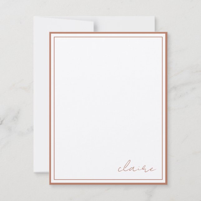 Stationery Vintage Terracotta Note Card (Front)