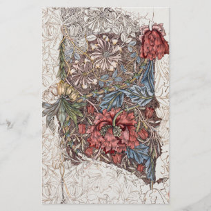 STATIONERY : WILLIAM MORRIS : HONEYSUCKLE +TULIP