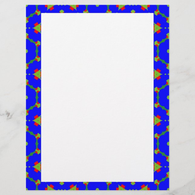 Stationery with Blue August Border (Front)