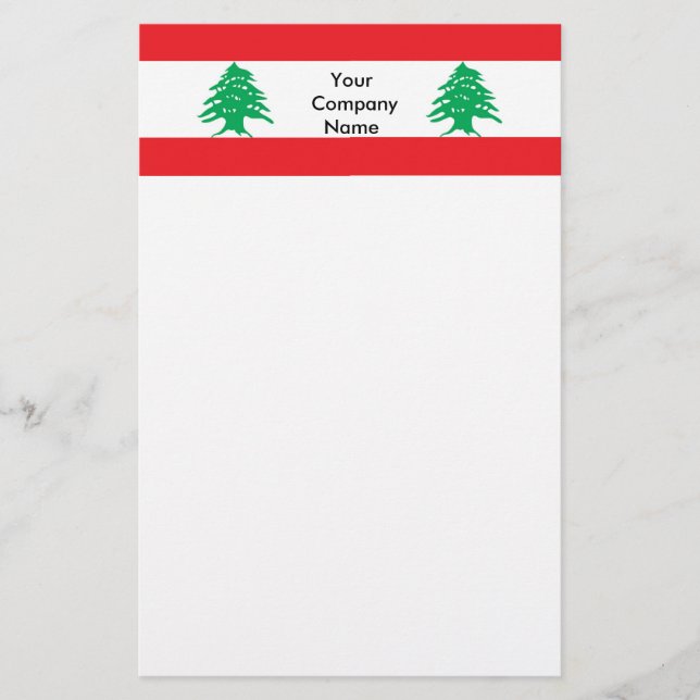Stationery with Flag of Lebanon (Front)