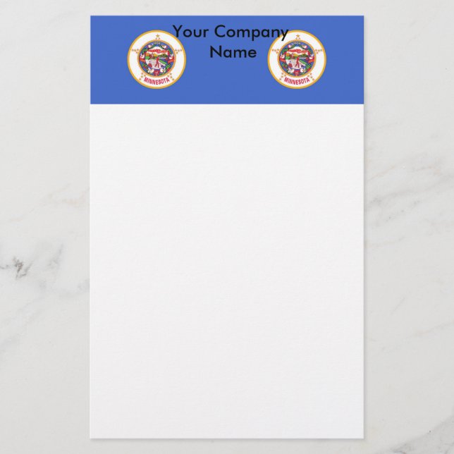 Stationery with Flag of Minnesota (Front)
