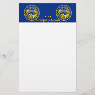Stationery with Flag of Nebraska