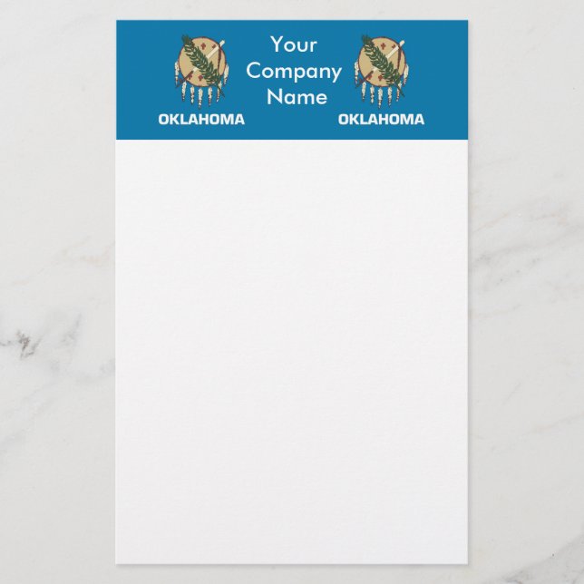 Stationery with Flag of Oklahoma (Front)