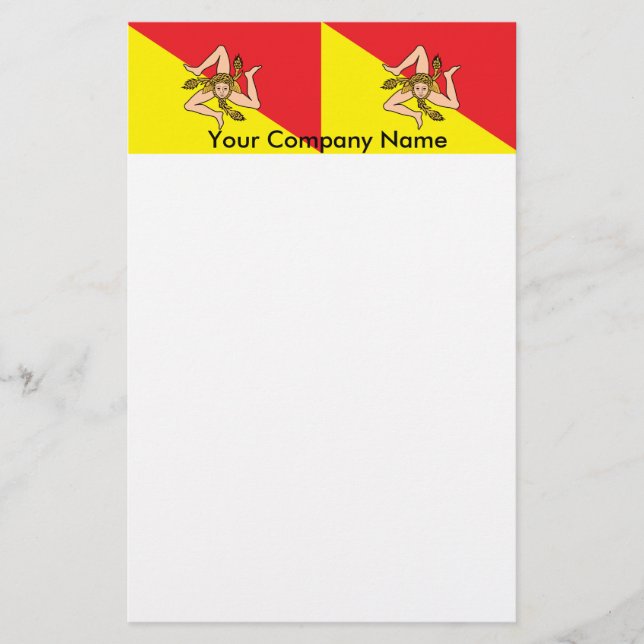 Stationery with Flag of Sicily, Italy (Front)