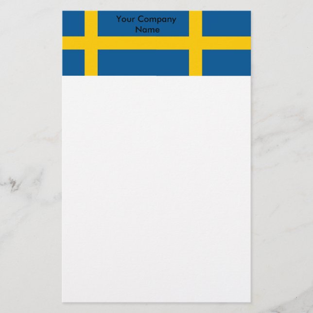 Stationery with Flag of Sweden (Front)