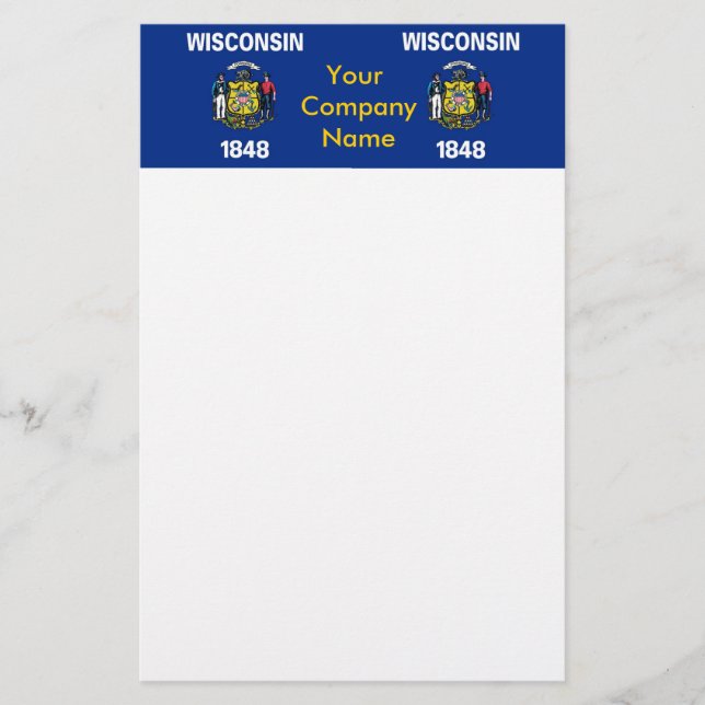 Stationery with Flag of Wisconsin (Front)