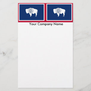Stationery with Flag of Wyoming