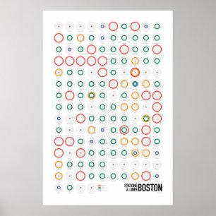 Stations & Lines: Boston (Light) Poster