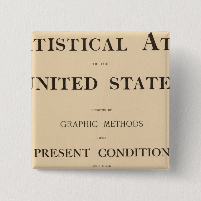 statistical atlas 15 cm square badge (Front)