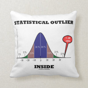 Statistical Outlier Inside (Bell Curve Humour) Cushion