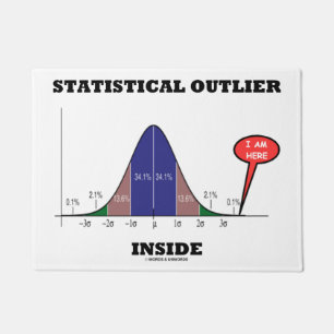 Statistical Outlier Inside (Bell Curve Humour) Doormat