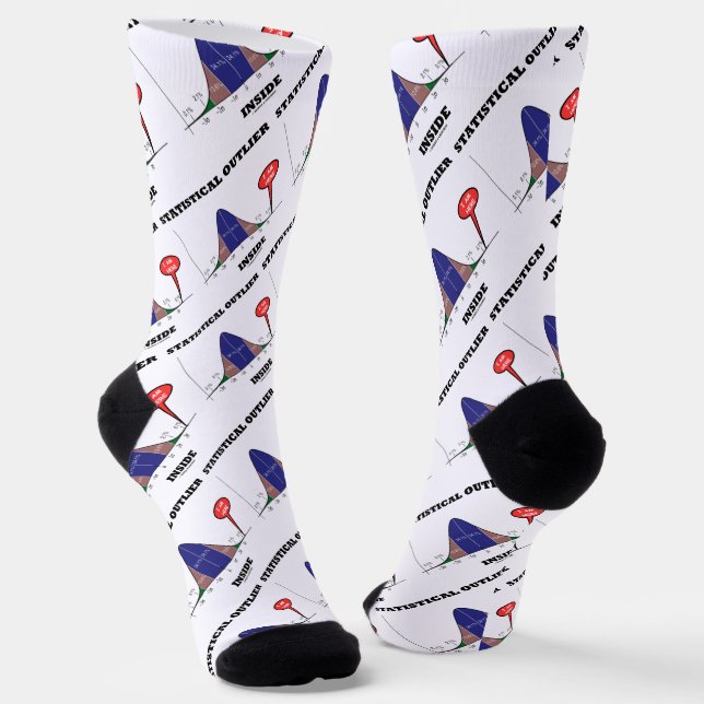 Statistical Outlier Inside Bell Curve Humour Socks (Angled)