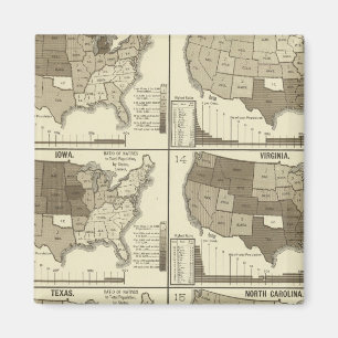 Statistical United States lithographed maps Magnet