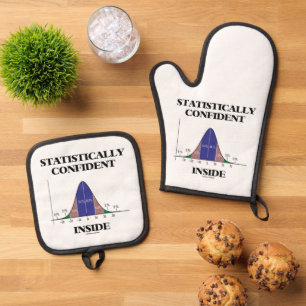 Statistically Confident Inside Bell Curve Humour Oven Mitt & Pot Holder Set