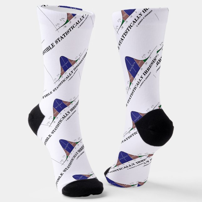 Statistically Irresistible Stats Geek Humour Socks (Angled)