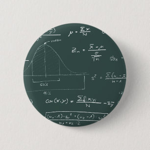 Statistics blackboard 6 cm round badge