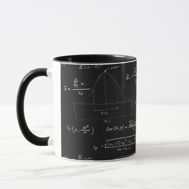 Statistics blackboard mug (Left)