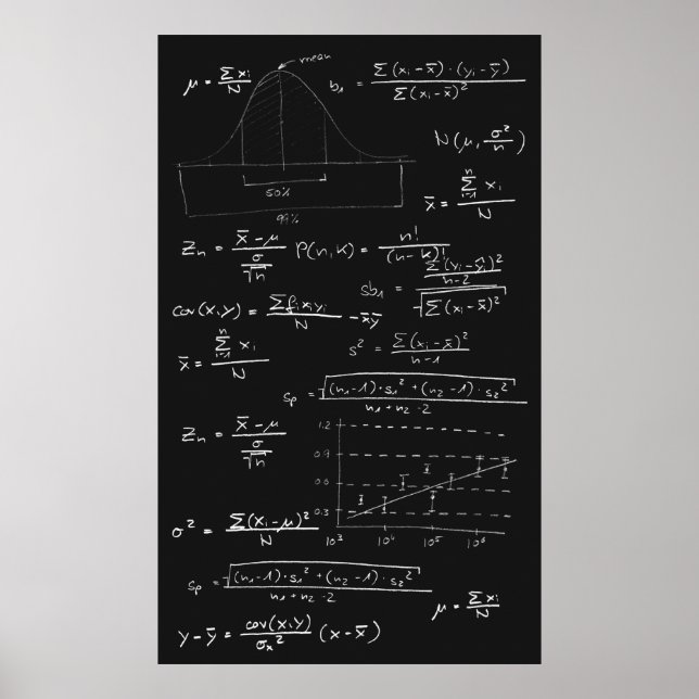 Statistics blackboard poster (Front)