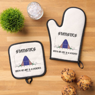 Statistics Both Art Science Bell Curve Humor Geek Oven Mitt & Pot Holder Set
