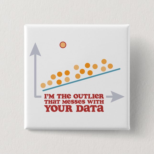 Statistics Outlier 15 Cm Square Badge (Front)