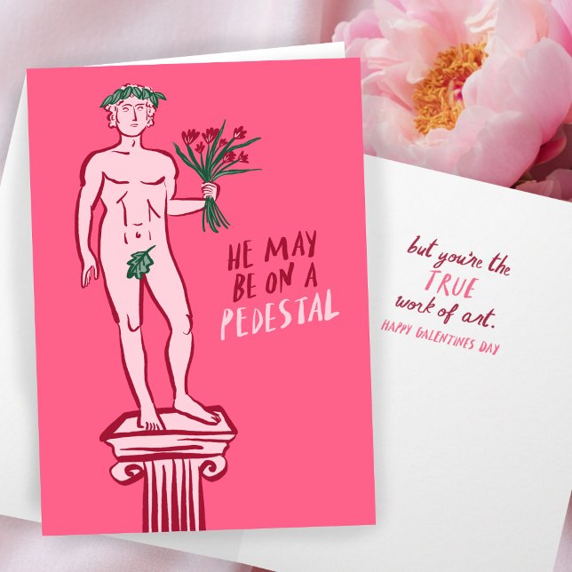 STATUE GALENTINE Valentine Whimsical Funny Hype Card (STATUE GALENTINE Valentine Whimsical Funny Hype Card
)