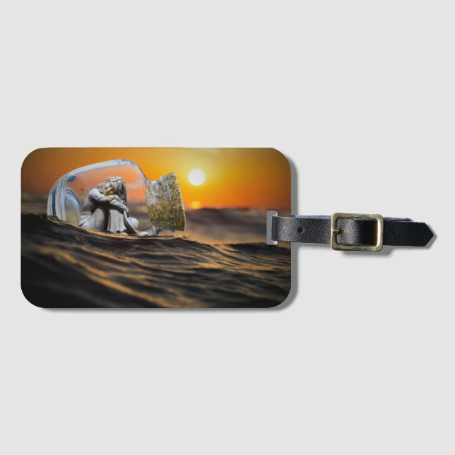 Statue in a Bottle Luggage Tag (Front Horizontal)