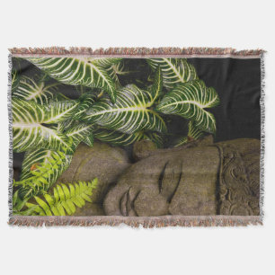 Statue in a Garden: Chiang Mai, Thailand Throw Blanket