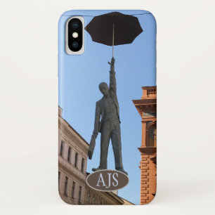 Statue in the Sky in Prague. Mobile Phone Case