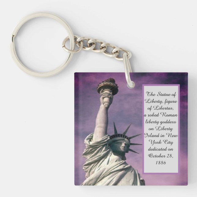 Statue Lady Liberty NY Key Ring (Front)