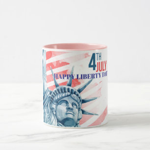 Statue Liberty Fourth July Custom  Mug