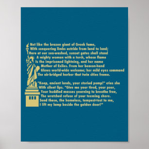 Statue Liberty New Colossus Patriotic Illustration Poster