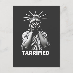 Statue Liberty New York America Tarrified Announcement Postcard