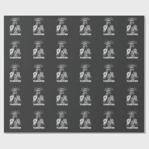 Statue Liberty New York America Tarrified  Wrapping Paper