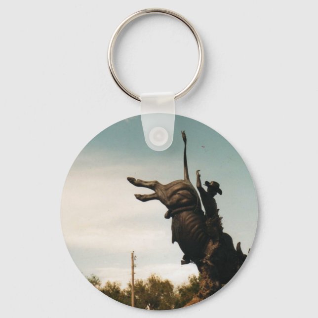 statue of a bullrider key ring (Front)