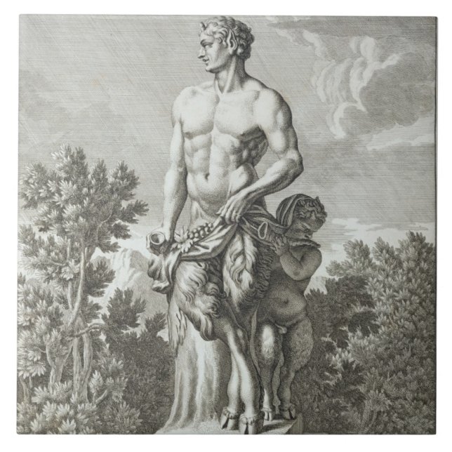 Statue of a Satyr at Versailles, 1675, from 'Vues Tile (Front)