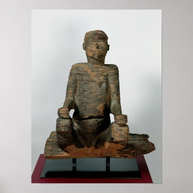 Statue of a seated man, Mbembe, Nigeria Poster (Front)