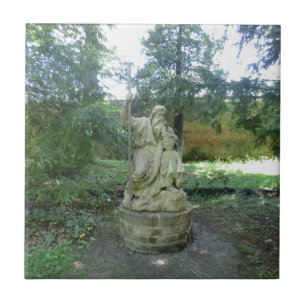 Statue of a Welsh Druid at Erddig Hall Ceramic Tile