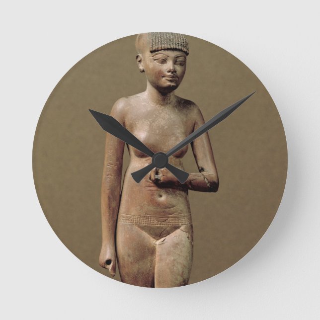 Statue of a young servant girl (wood) round clock (Front)
