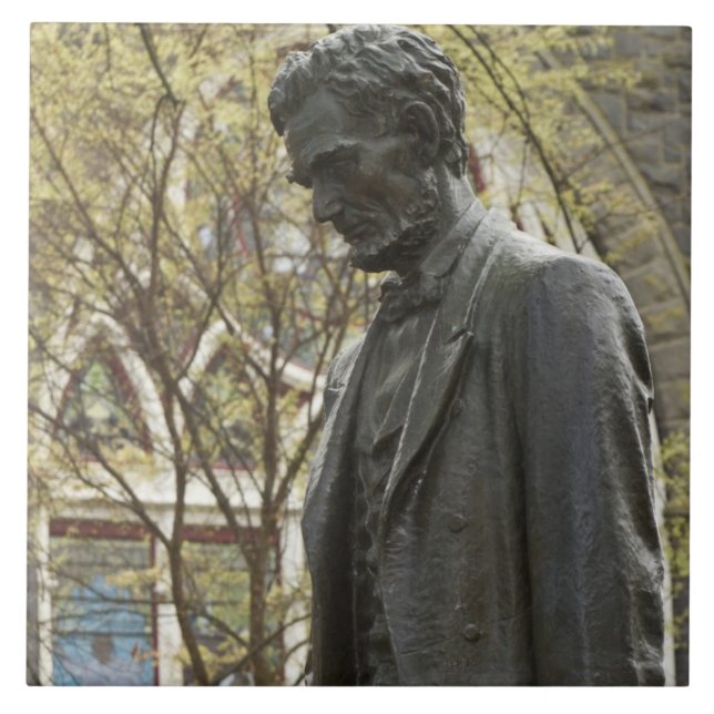 Statue of Abraham Lincoln, Portland, Oregon Ceramic Tile (Front)