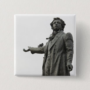 Statue of Alexander Pushkin, Saint Petersburg 15 Cm Square Badge