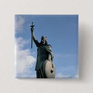 Statue of Alfred the Great 15 Cm Square Badge