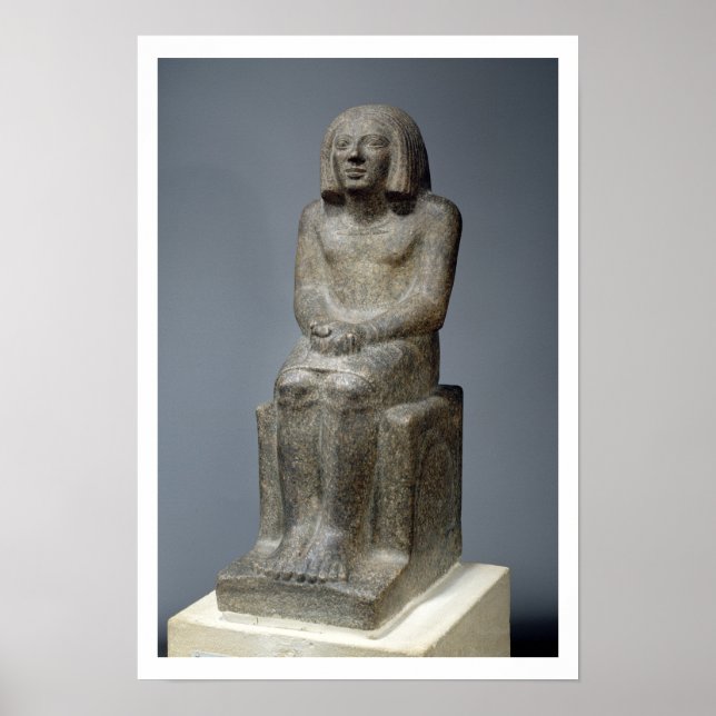 Statue of Ankh, Priest of Horus, Early Dynastic Pe Poster (Front)