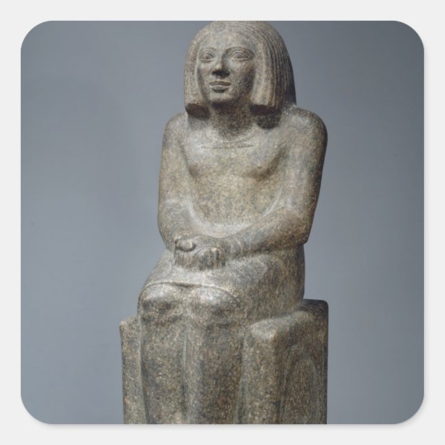 Statue of Ankh, Priest of Horus, Early Dynastic Pe Square Sticker (Front)