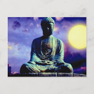 Statue of Buddha with sun Postcard