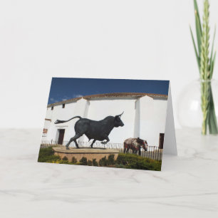 Statue of bull and Spanish horse Holiday Card
