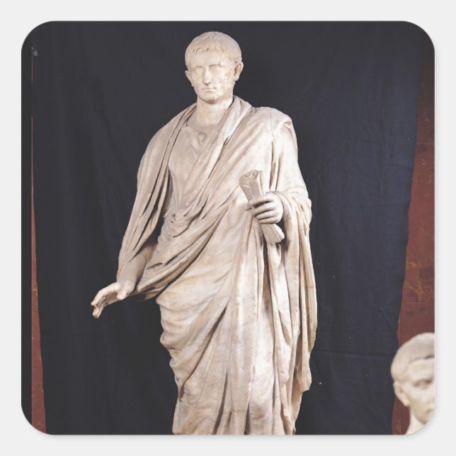 Statue of Caesar Augustus Square Sticker (Front)