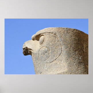 Statue of Falcon God Horus at Edfu Temple, Egypt Poster