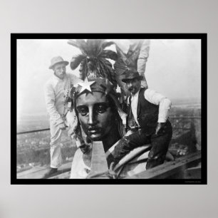 Statue of Freedom on top of the Capitol 1920 Poster