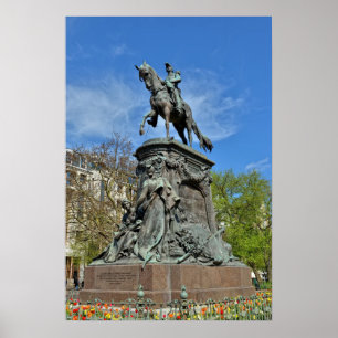 Statue of general Faidherbe, Lille, France Poster